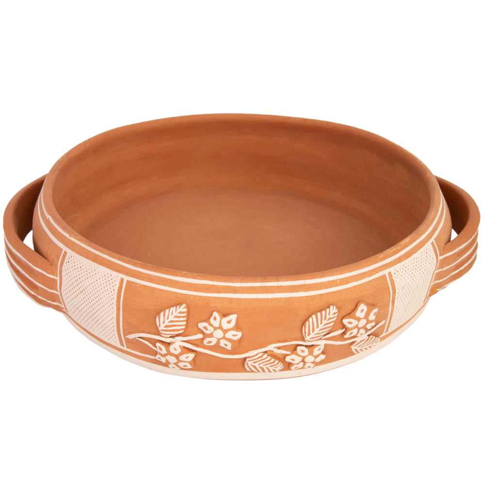 Patamban Hand-Painted Tortilla Holder with Flower Top