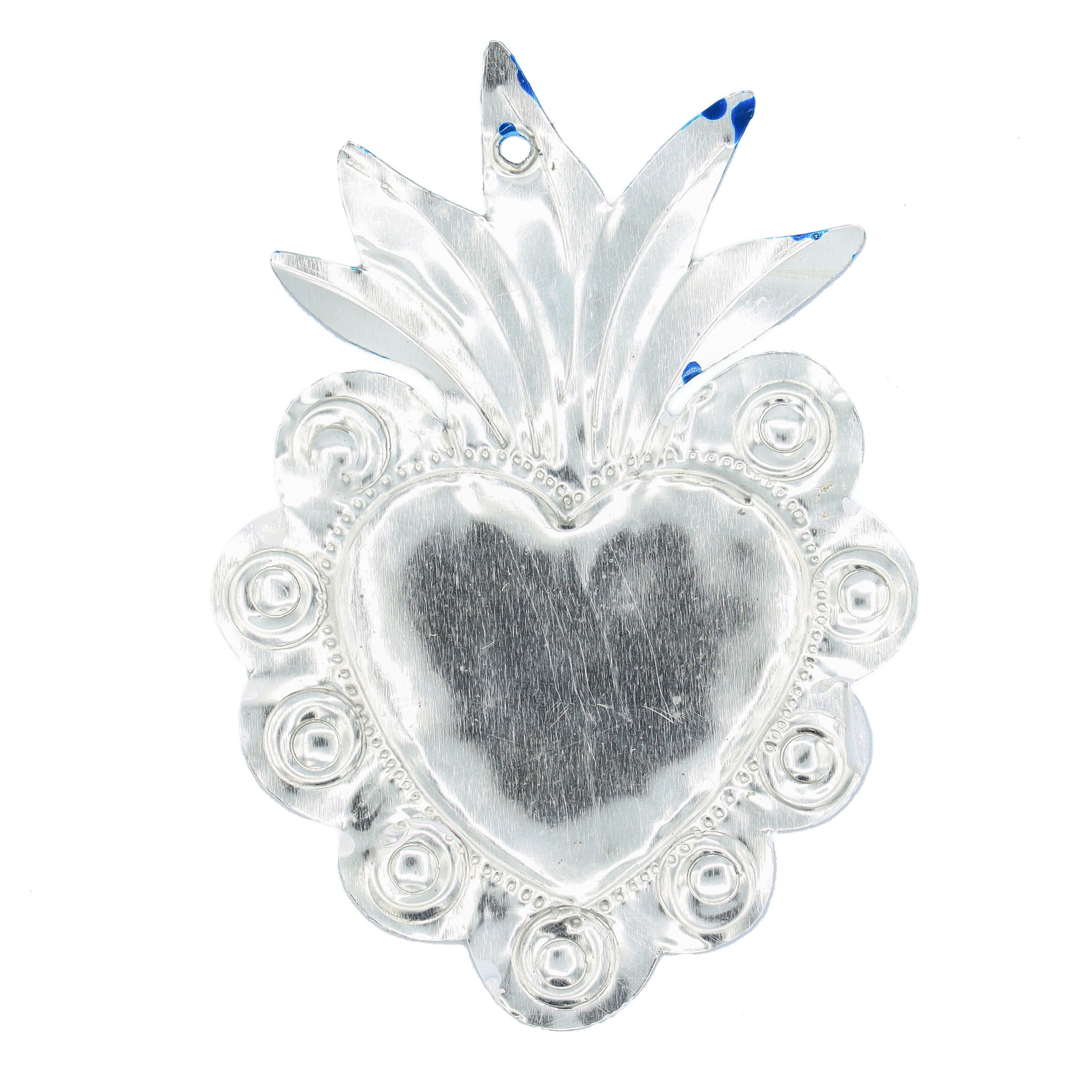 Medium Ojo de Talavera Mexican Milagro Tin Heart