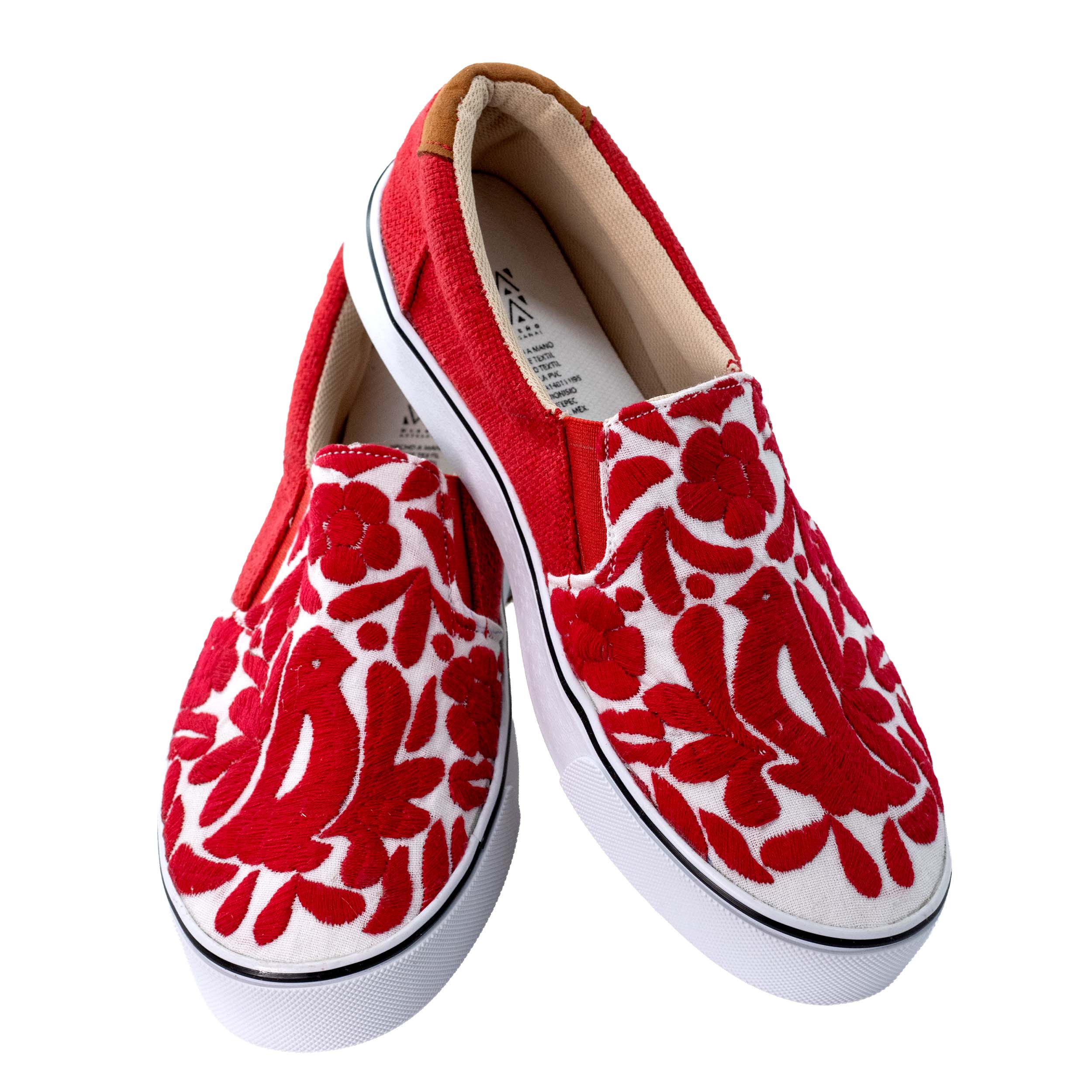 Red Jalapa Embroidered Slip-On Sneakers