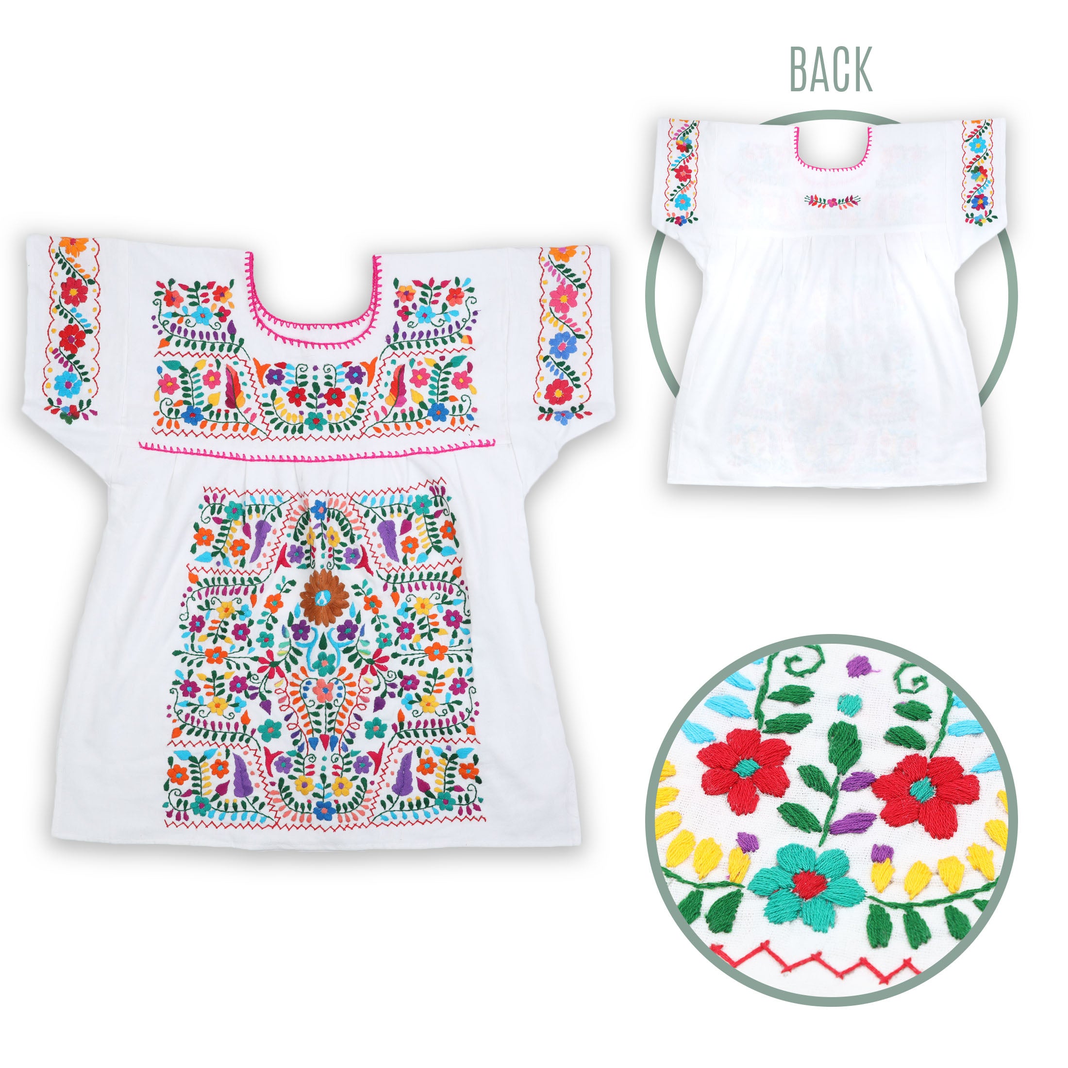 Chilac Embroidered Mexican Blouse