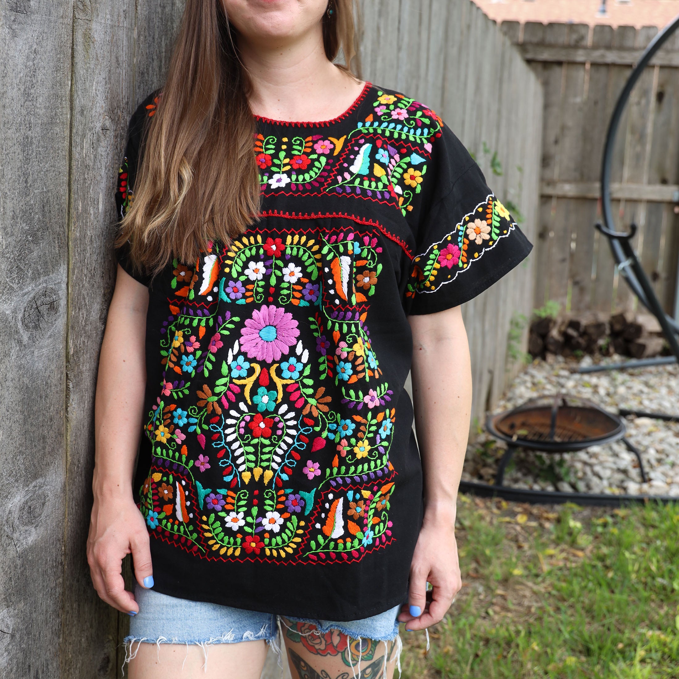 Chilac Embroidered Mexican Blouse