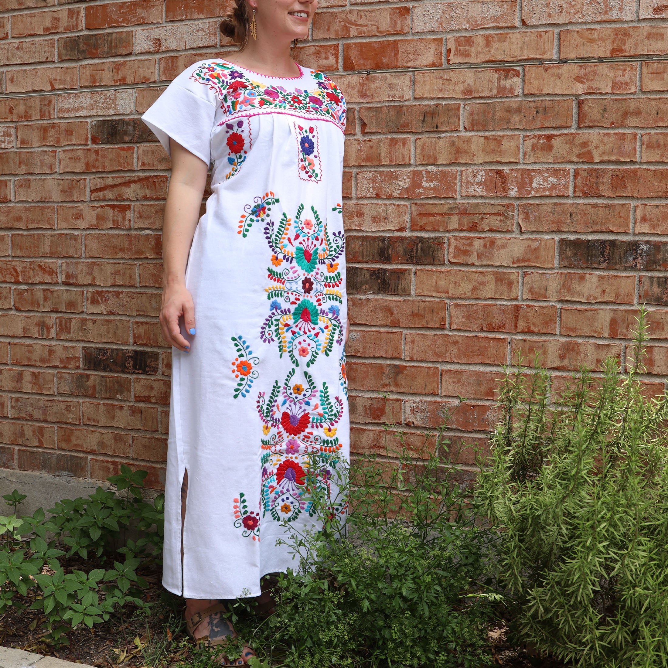 Chilac Embroidered Mexican Long Dress | Lolo Mexican Mercadito