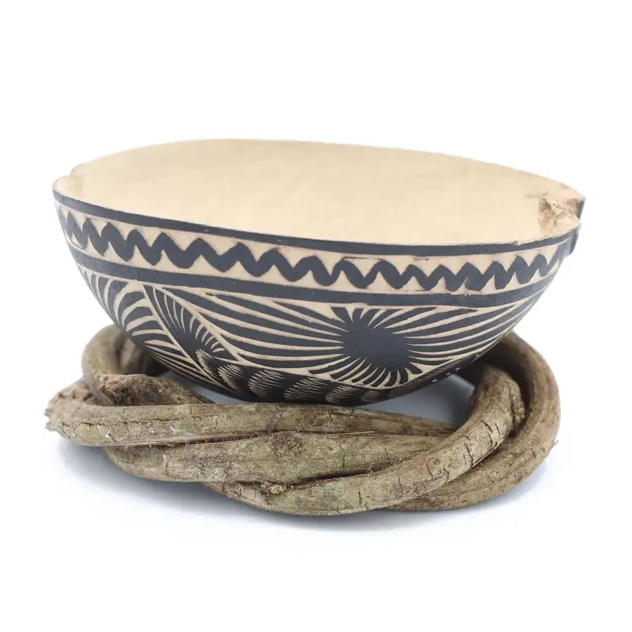 Hand-Carved Mezcal Gourd, or Jícara with Natural Base