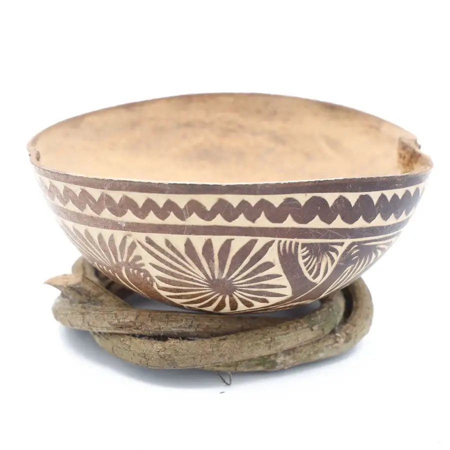 Hand-Carved Mezcal Gourd, or Jícara with Natural Base