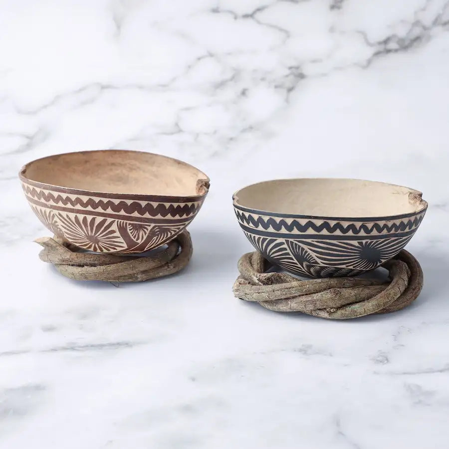 Hand-Carved Mezcal Gourd, or Jícara with Natural Base