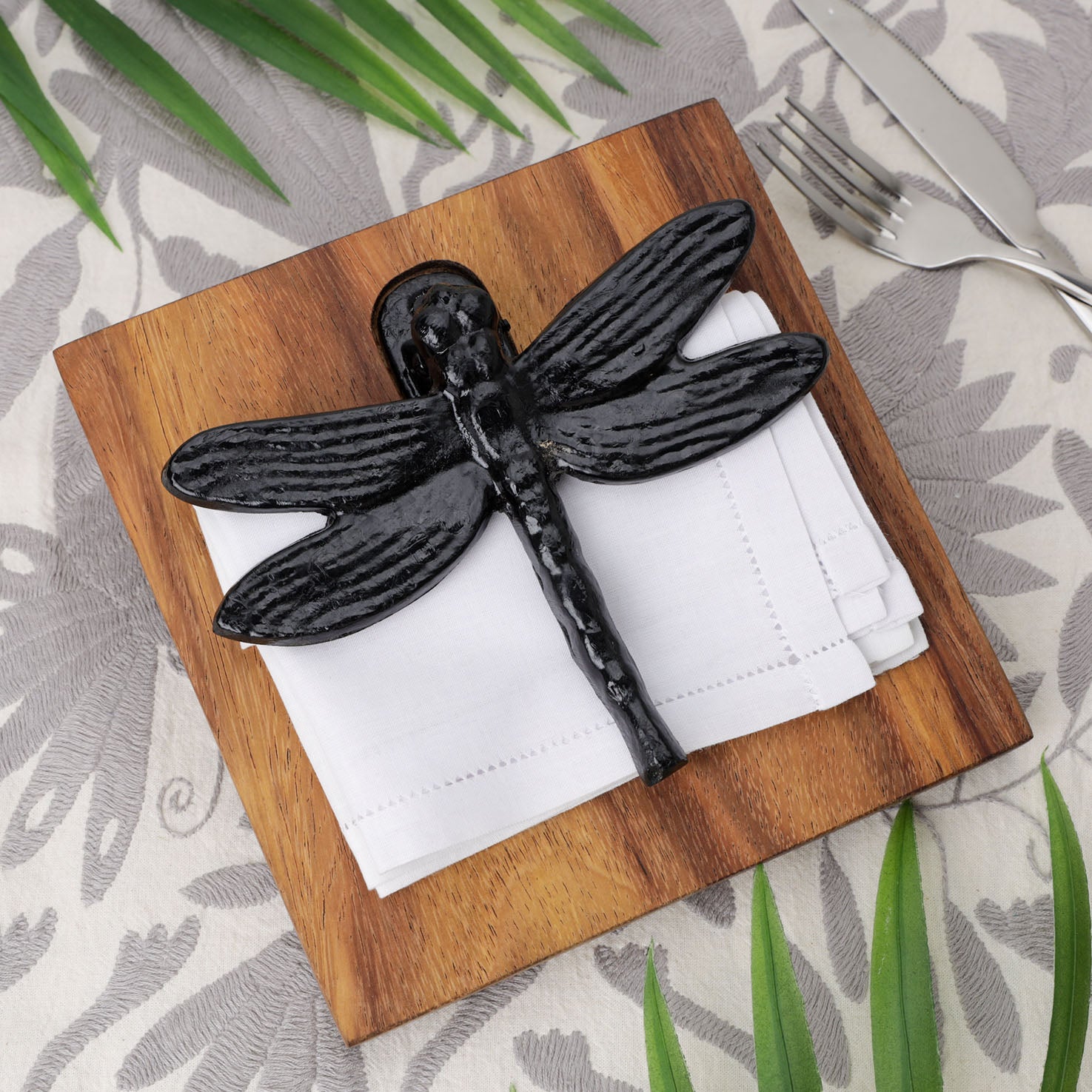 Parota Wood Dragonfly Napkin Holder