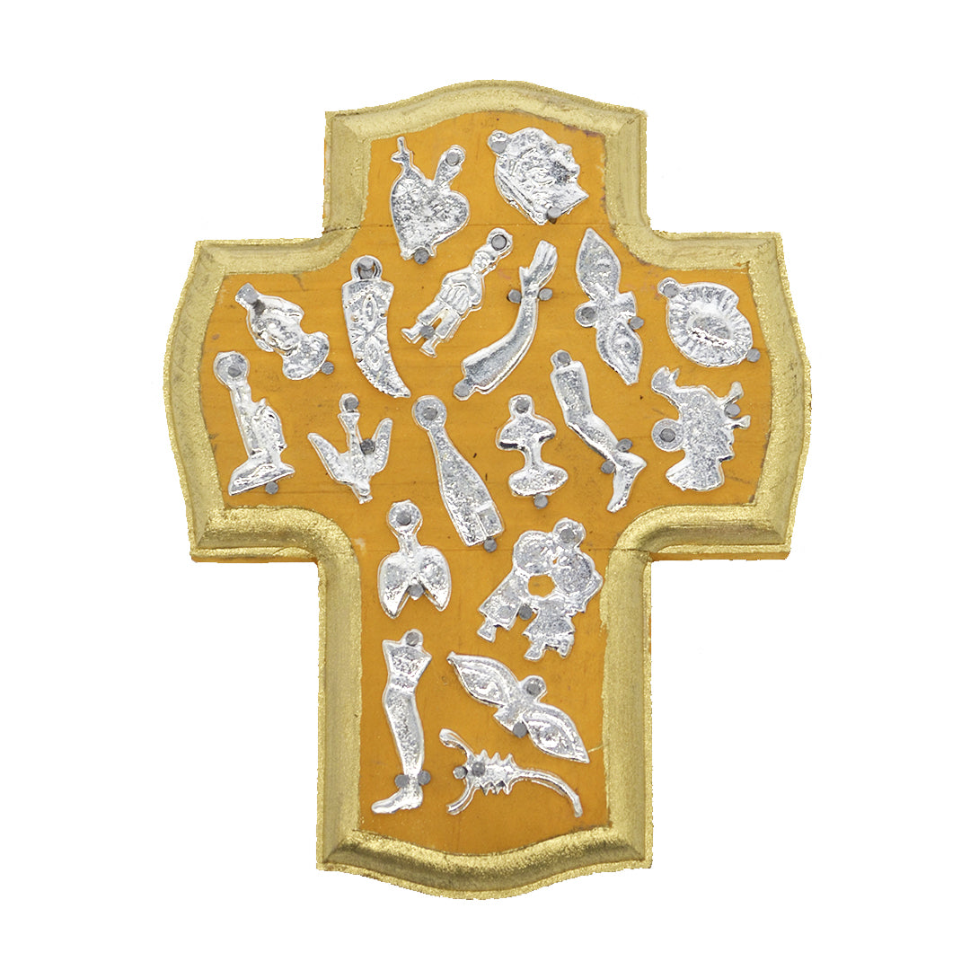 Wooden Wall Cross with Milagritos, Small