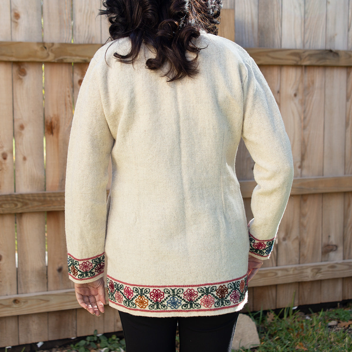 Tanamacoyan Embroidered Wool/Cotton Coat
