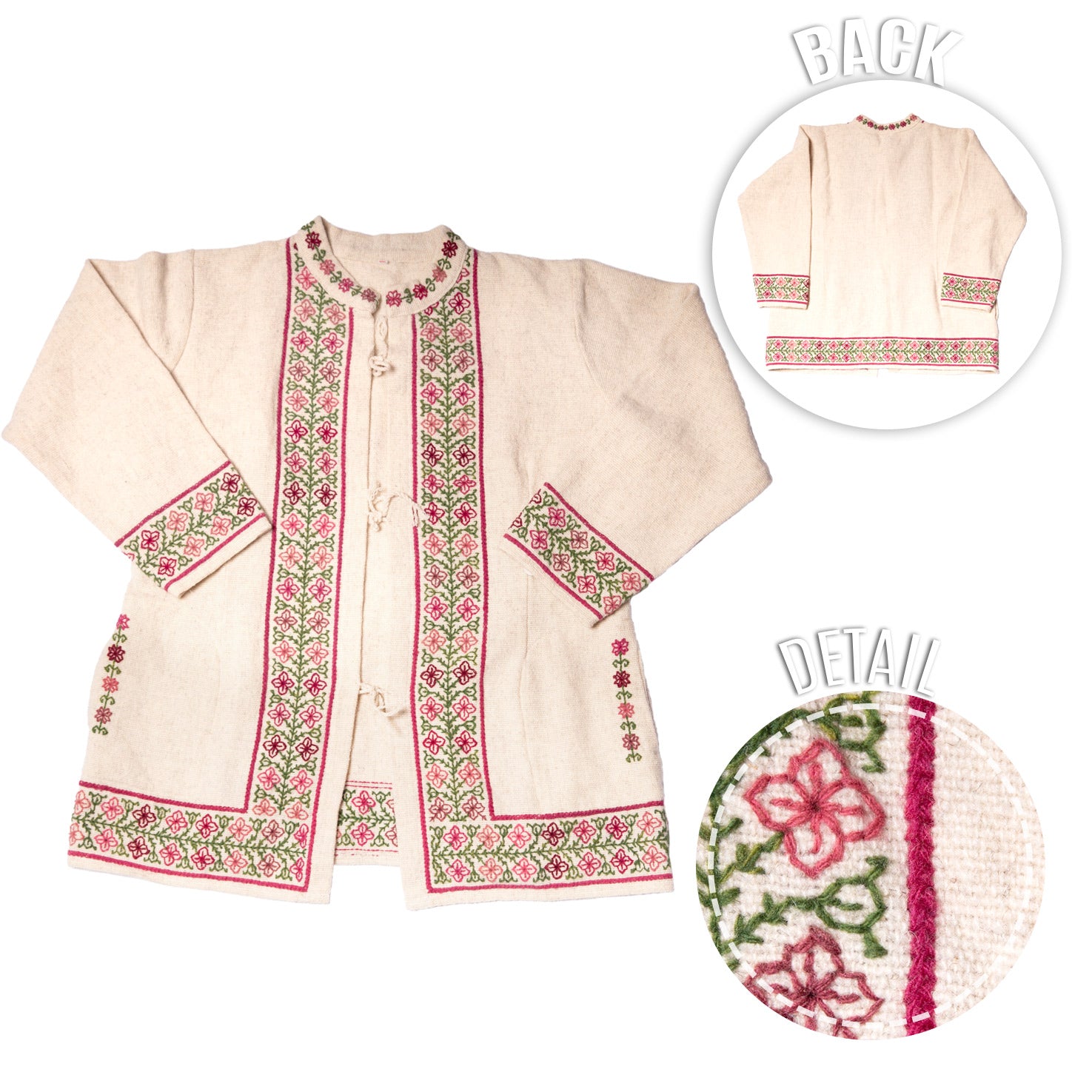 Tanamacoyan Embroidered Wool/Cotton Coat