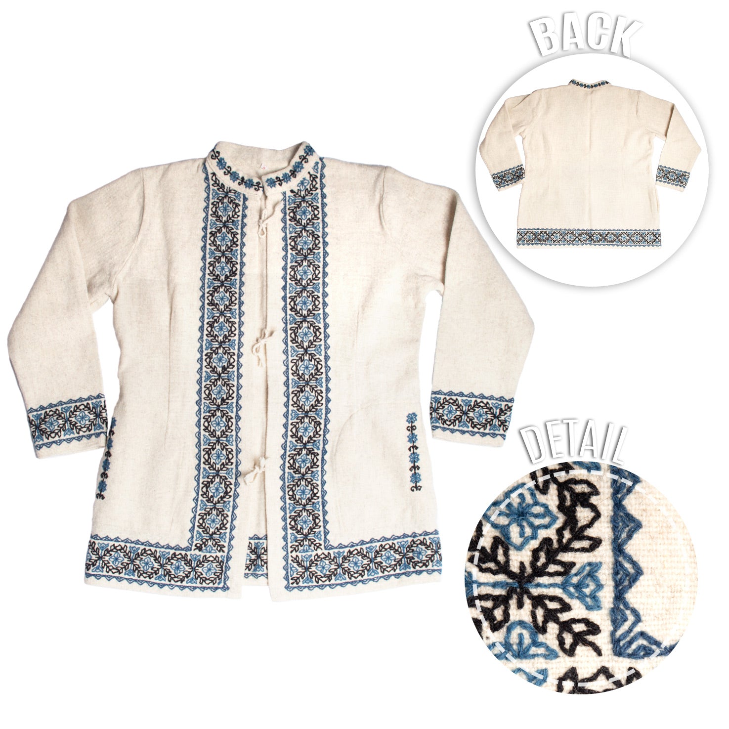 Tanamacoyan Embroidered Wool/Cotton Coat