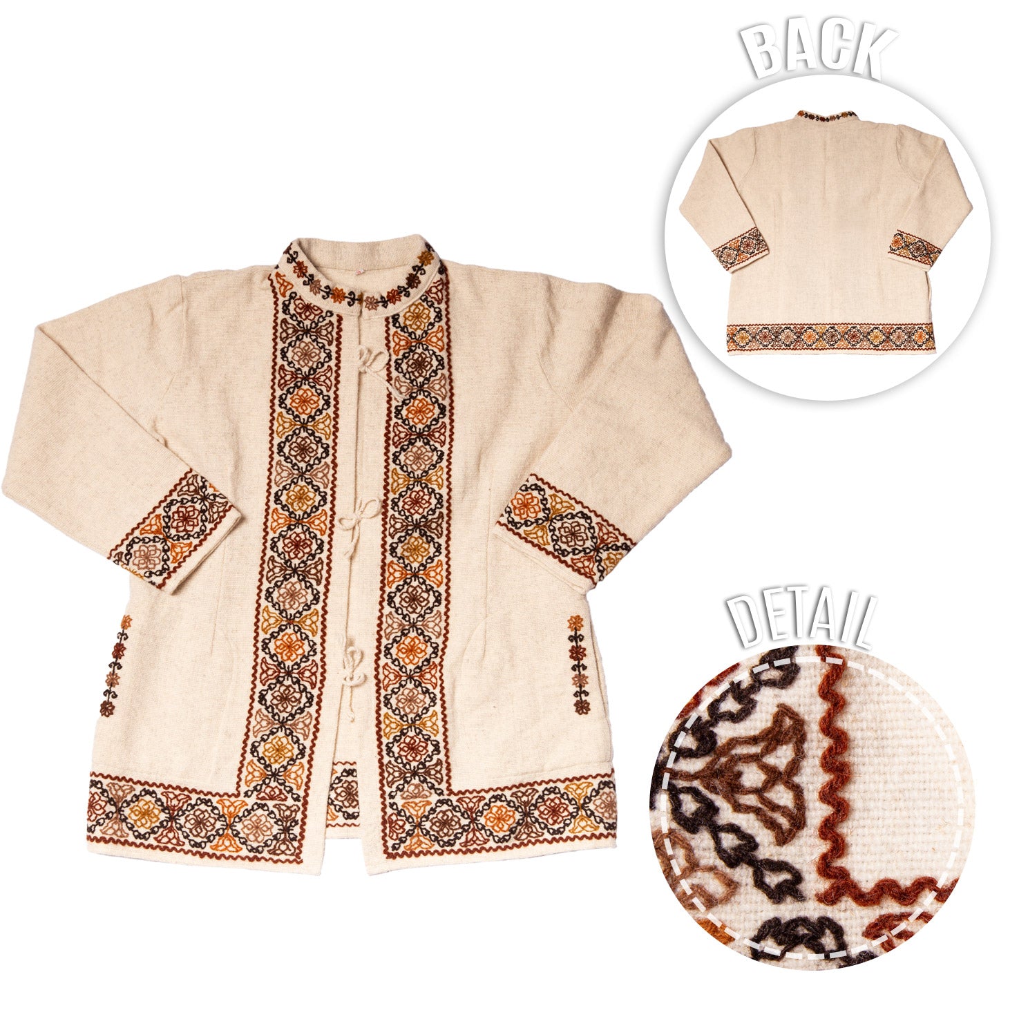 Tanamacoyan Embroidered Wool/Cotton Coat