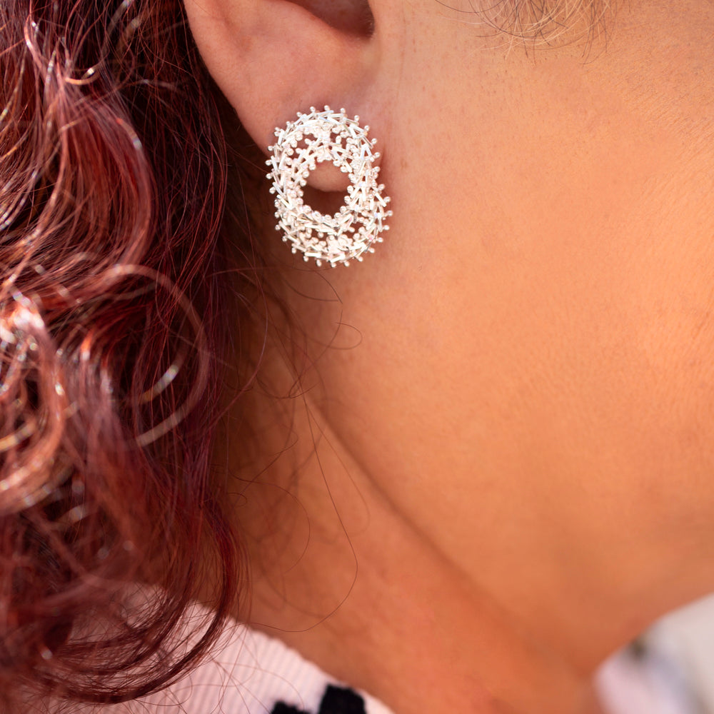 Sterling Silver Boleado Double Loop Earrings