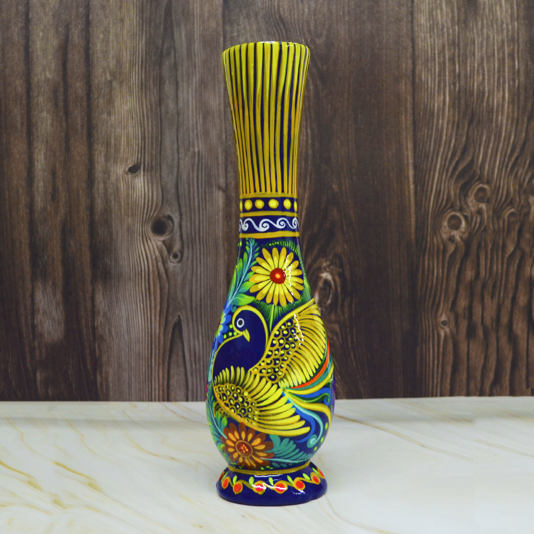 Xalitla Long Neck Hand-Painted Vase