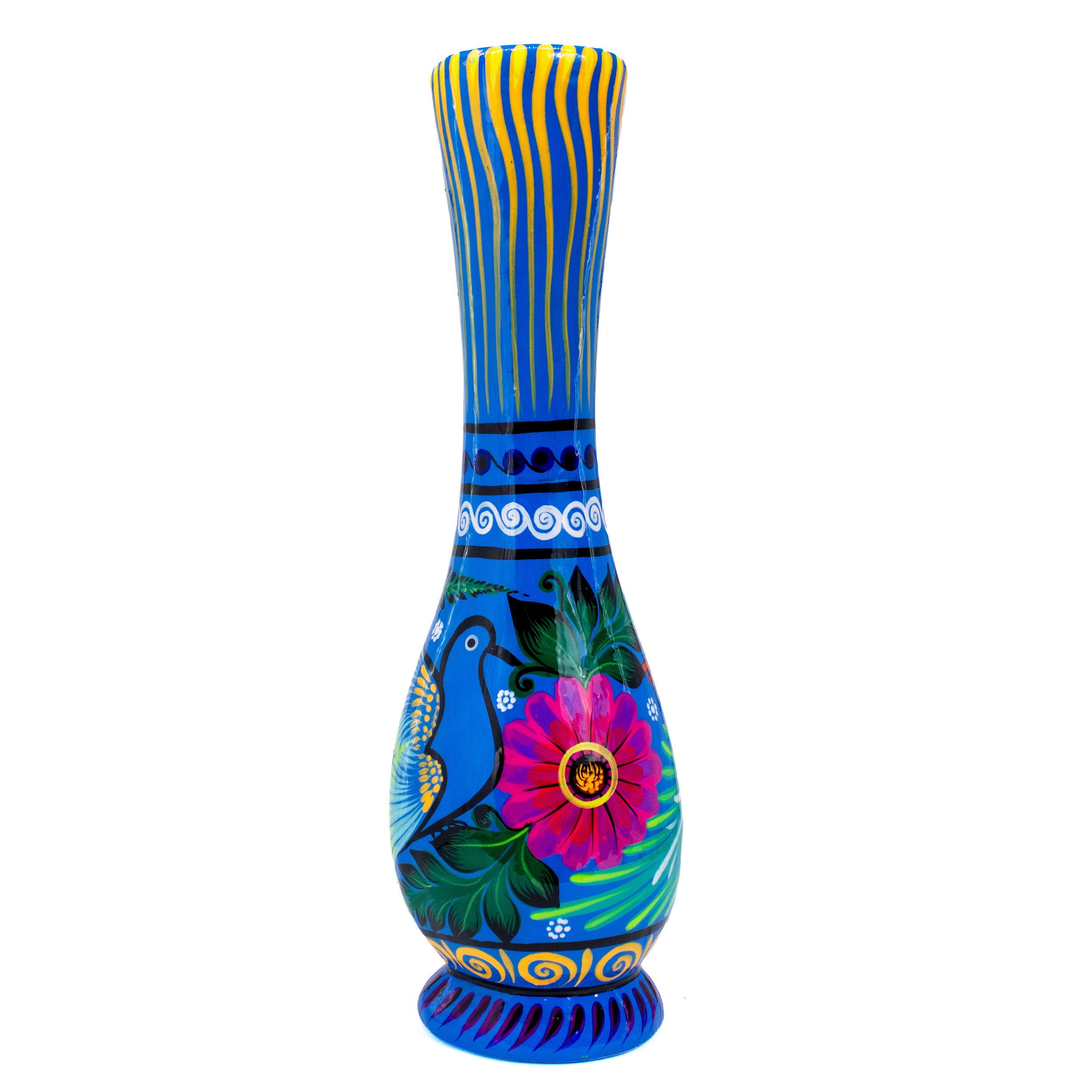 Xalitla Long Neck Hand-Painted Vase