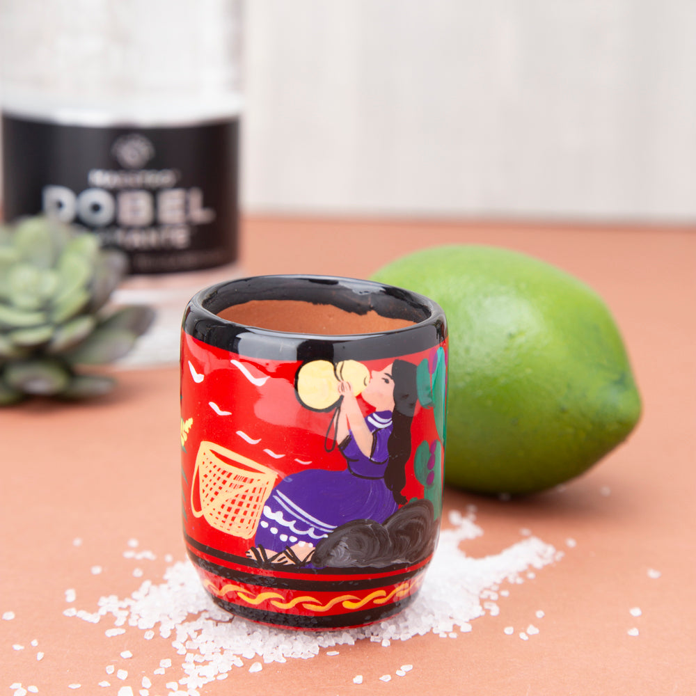 Xalitla Hand-Painted Small Shot Glass/Tea Cups