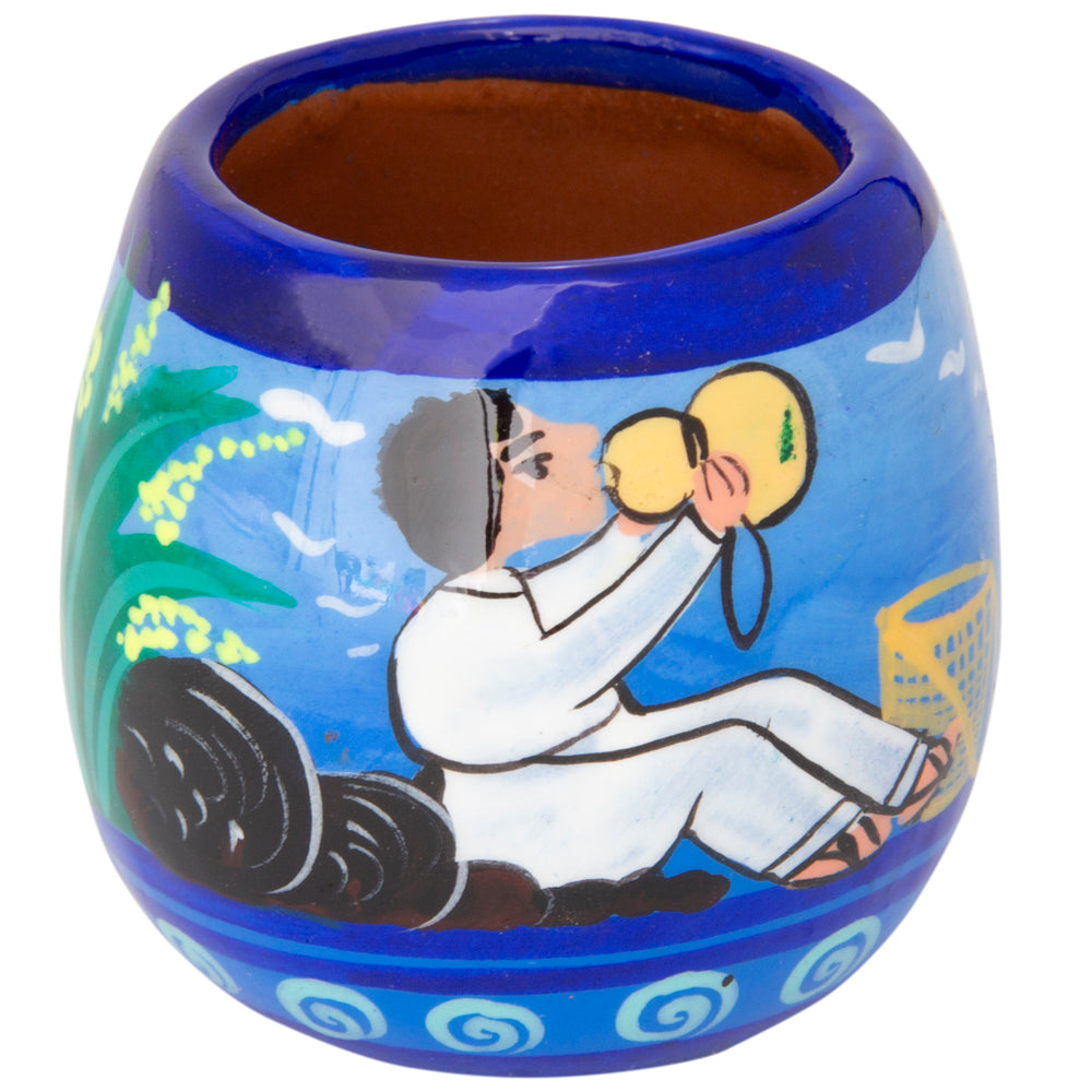 Xalitla Hand-Painted Mezcalero Round Short Shot Glass