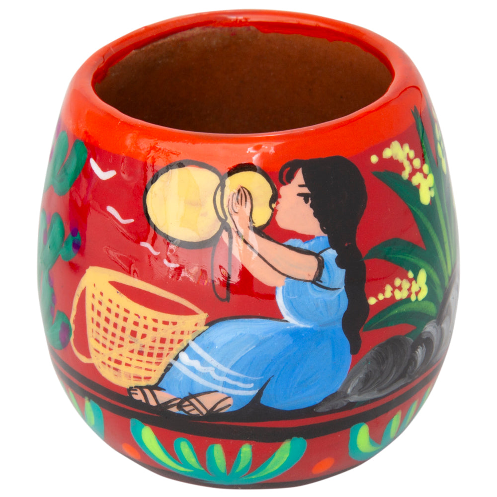 Xalitla Hand-Painted Mezcalero Round Short Shot Glass