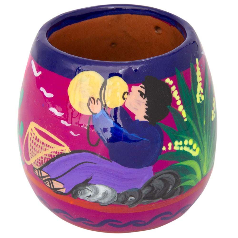 Xalitla Hand-Painted Mezcalero Round Short Shot Glass