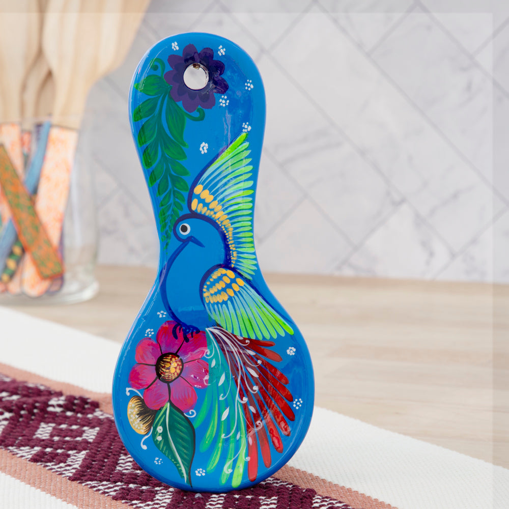 Hand-Painted Xalitla Clay Decorative Spoon Rest