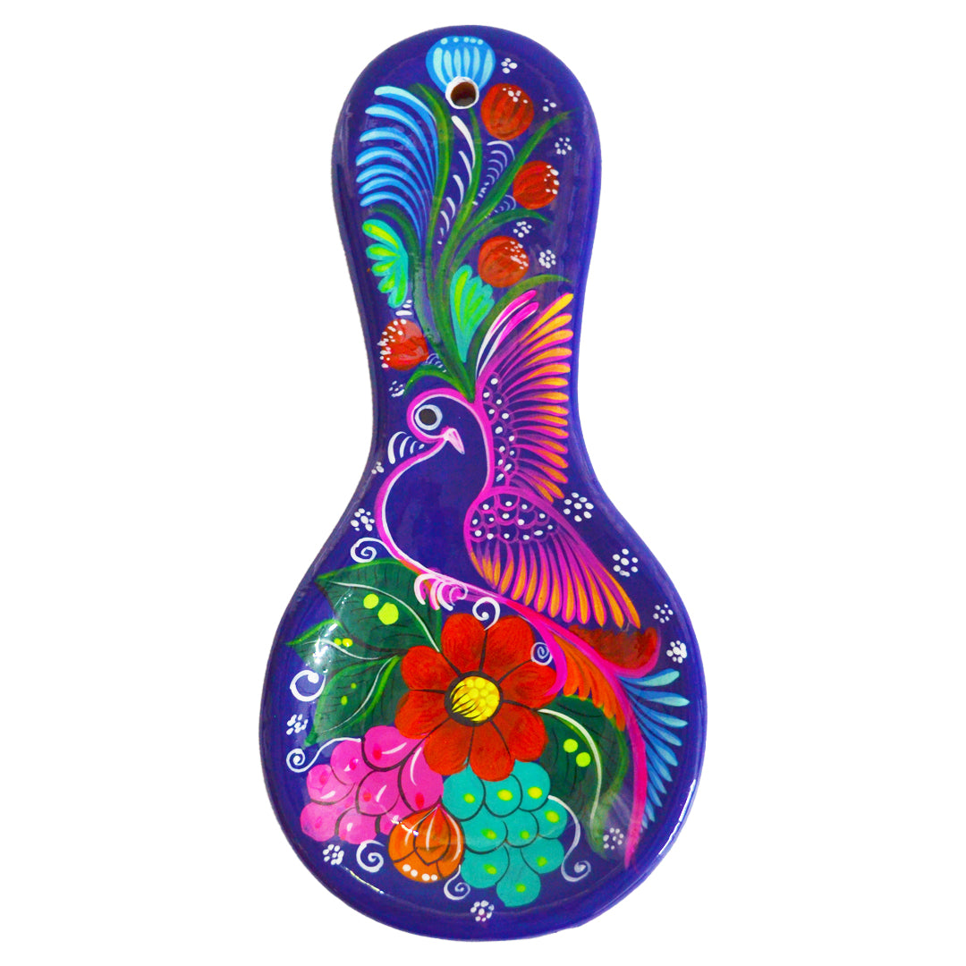 Hand-Painted Xalitla Clay Decorative Spoon Rest