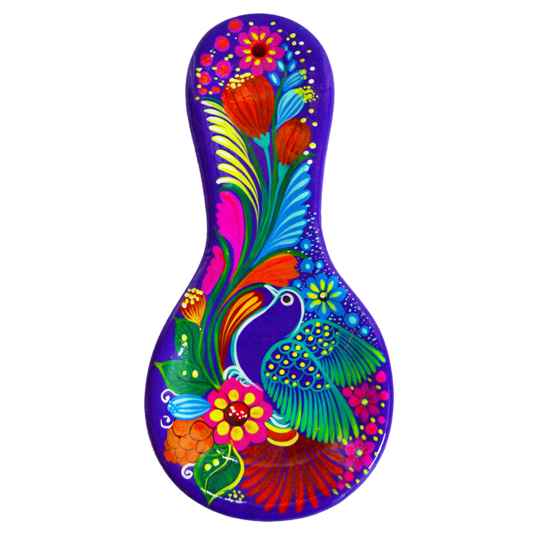 Hand-Painted Xalitla Clay Decorative Spoon Rest
