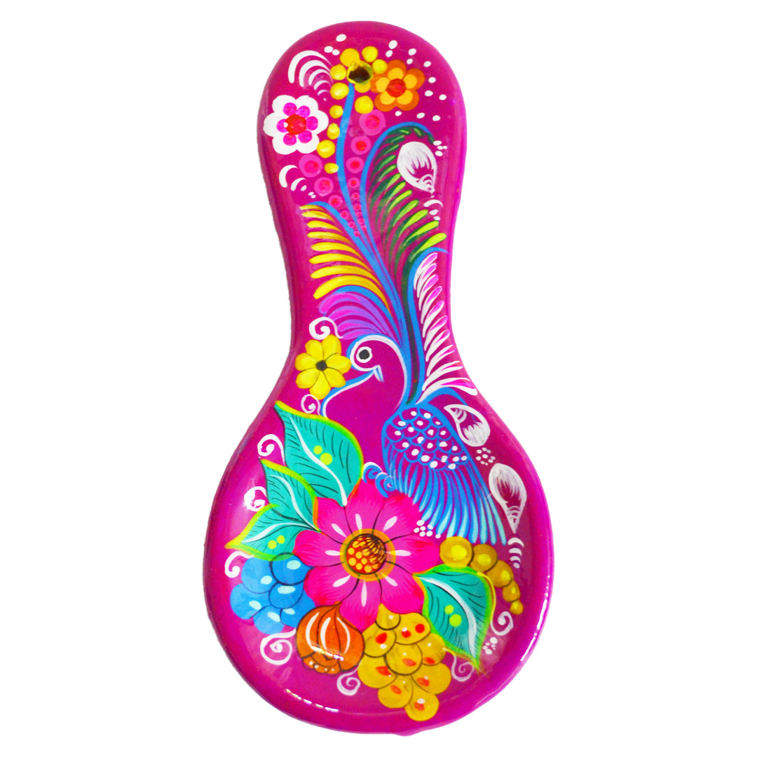 Hand-Painted Xalitla Clay Decorative Spoon Rest