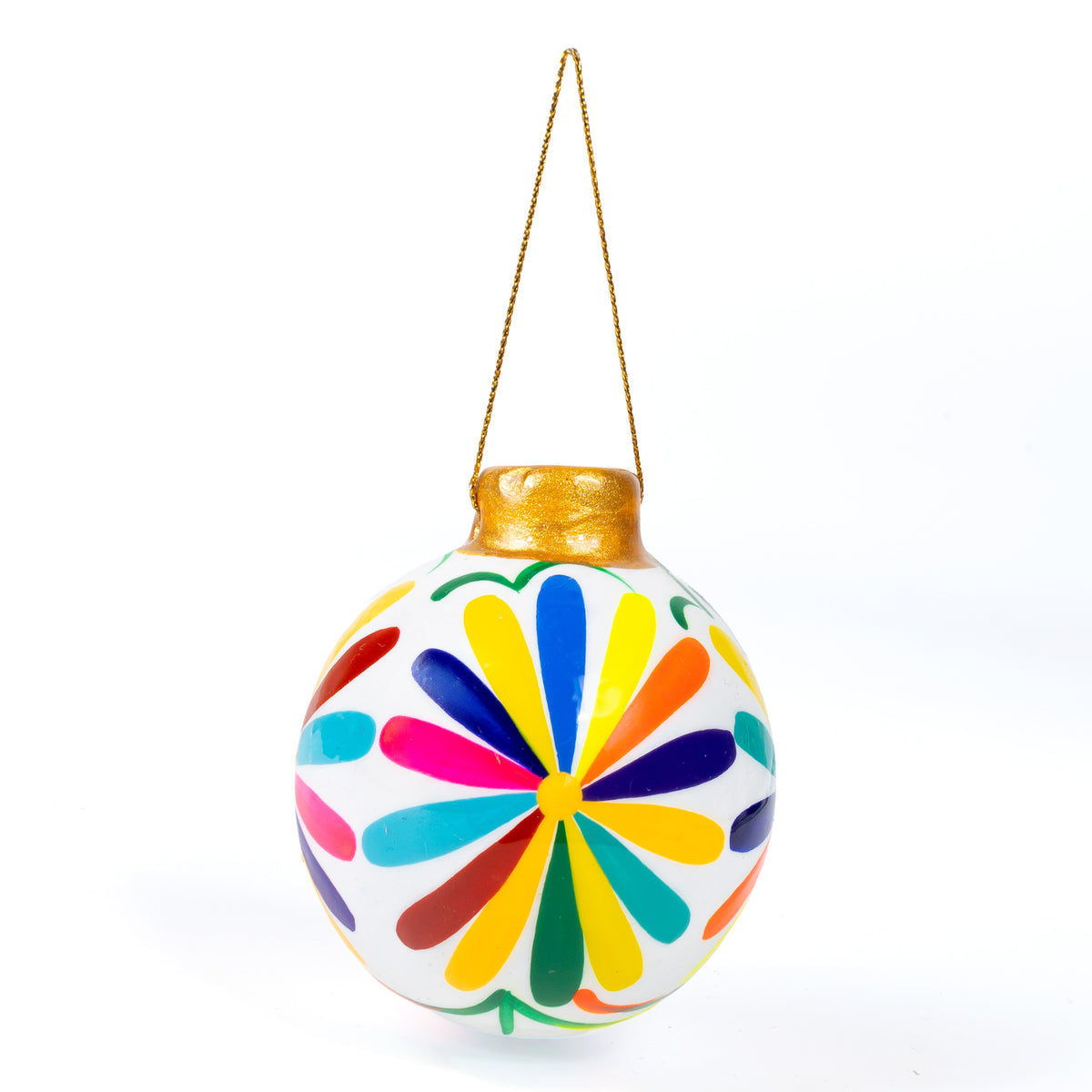 Multicolor Flower Clay Christmas Ornament