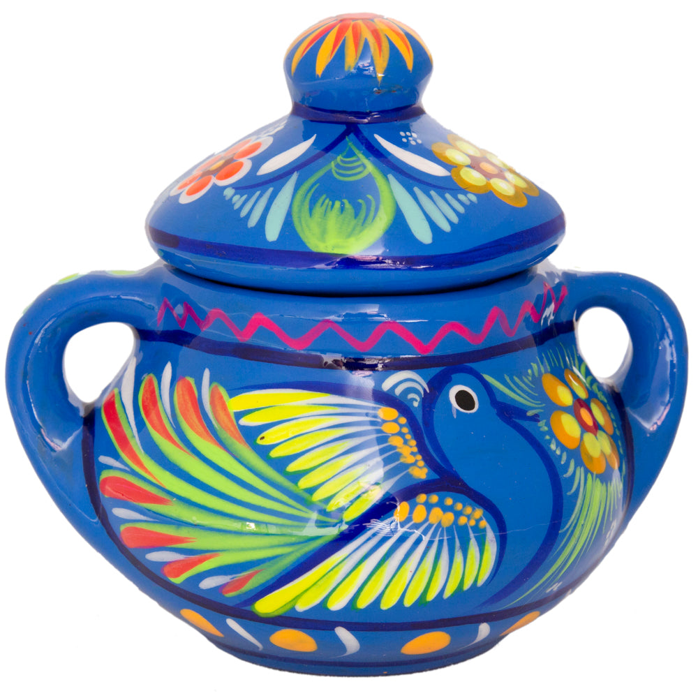 Hand-Painted Xalitla Clay Sugar Bowl