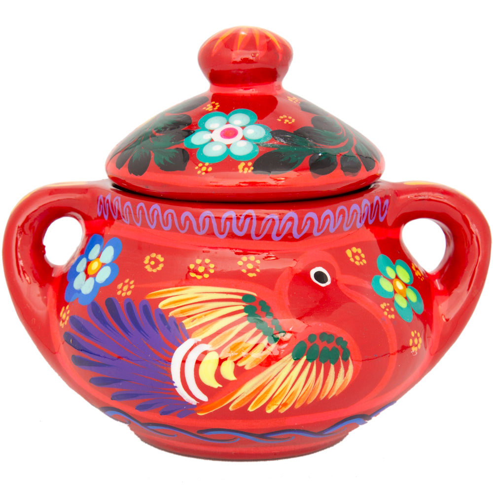 Hand-Painted Xalitla Clay Sugar Bowl