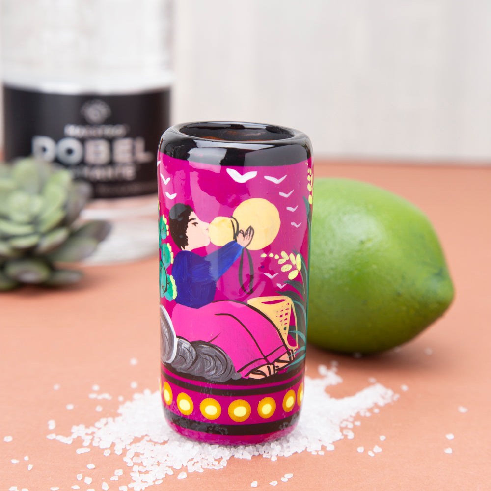 Xalitla Hand-Painted Tall Shot Glass