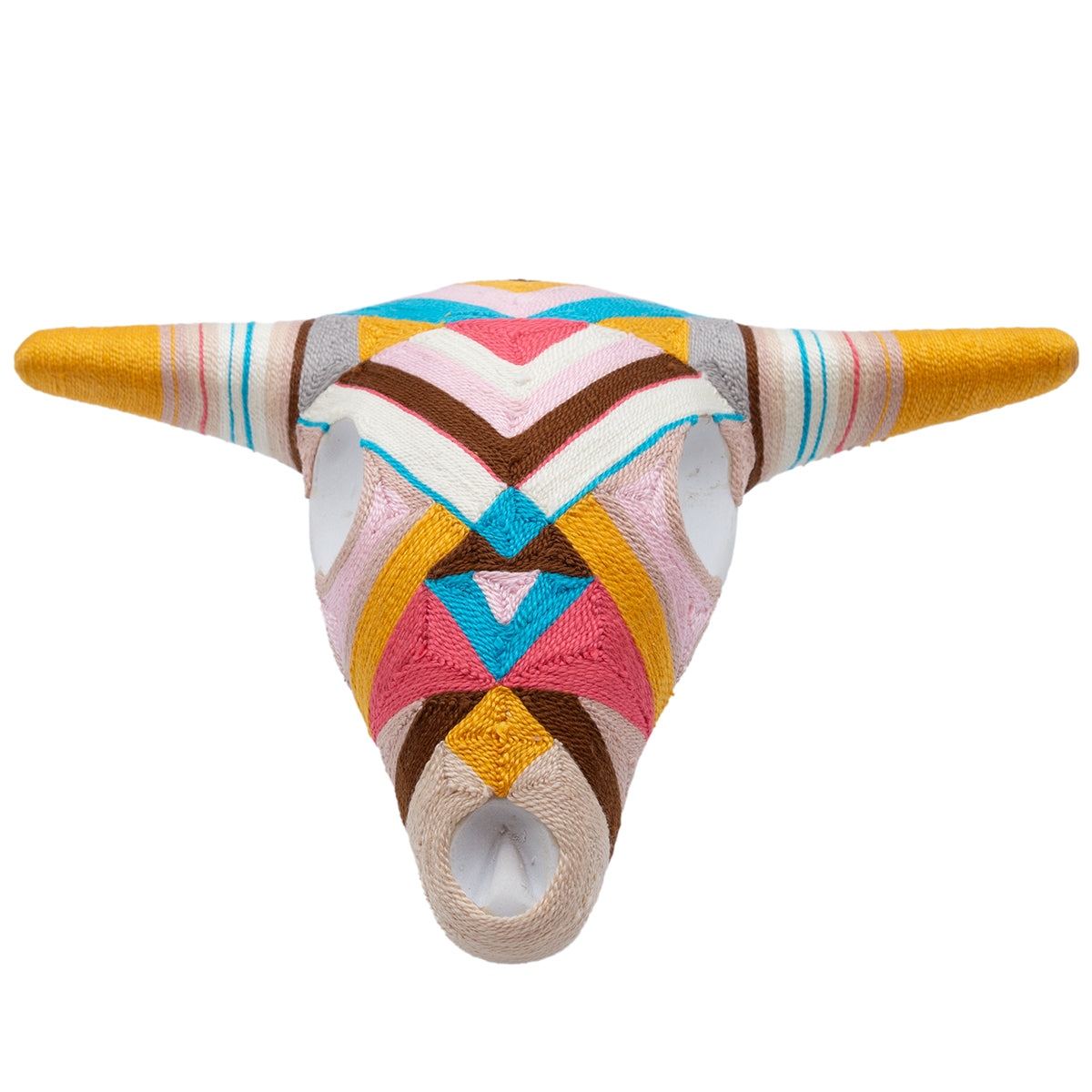 Huichol/Wixárika Cow Skull Yarn Wall Decor