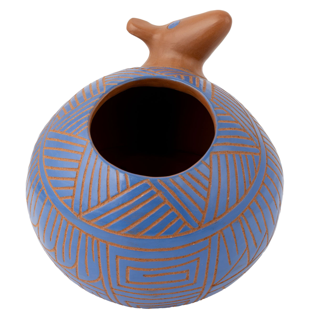 Zinapécuaro Blue Sphere Armadillo Sculpture