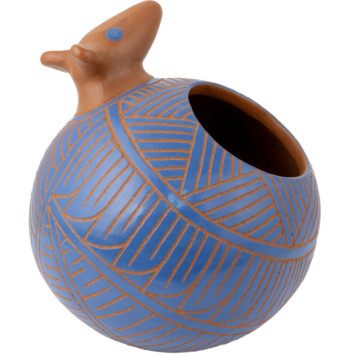 Zinapécuaro Blue Sphere Armadillo Sculpture