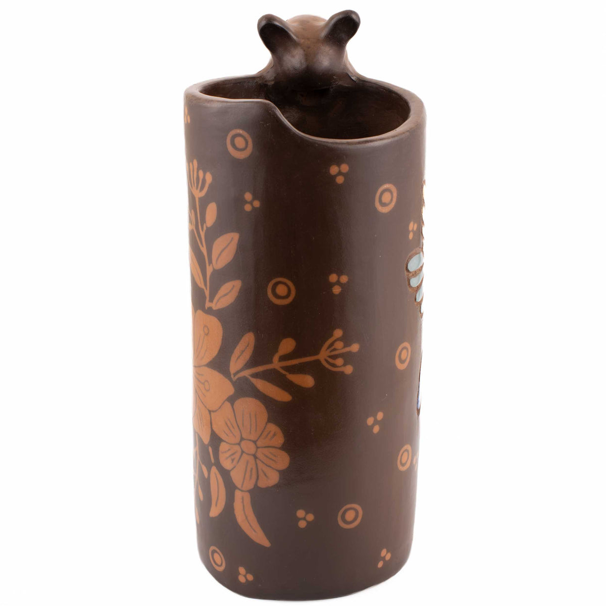 Zinapécuaro Armadillo Hummingbird Ceramic Vase