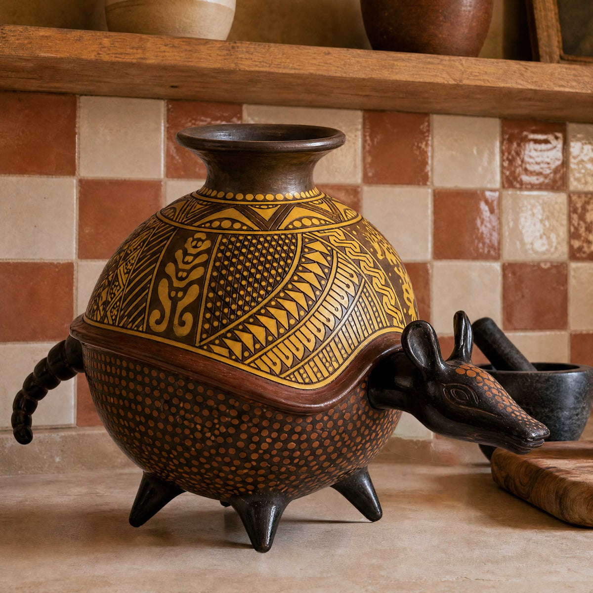 Zinapécuaro Armadillo Sculptural Vase