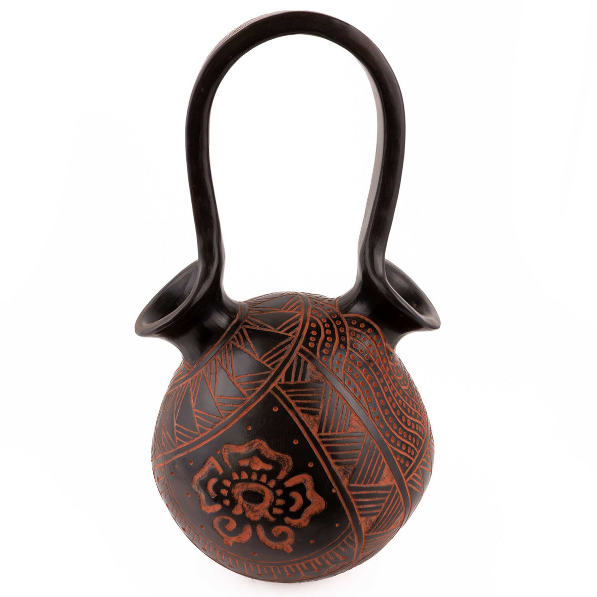 Zinapécuaro Hand-Carved Ollita de Matrimonio Ceramic Vases