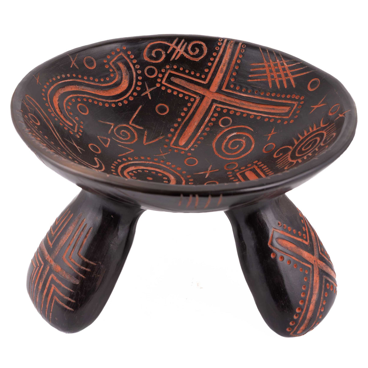 Zinapécuaro Petroglyphs-Inspired Tripod Ceramic Bowl