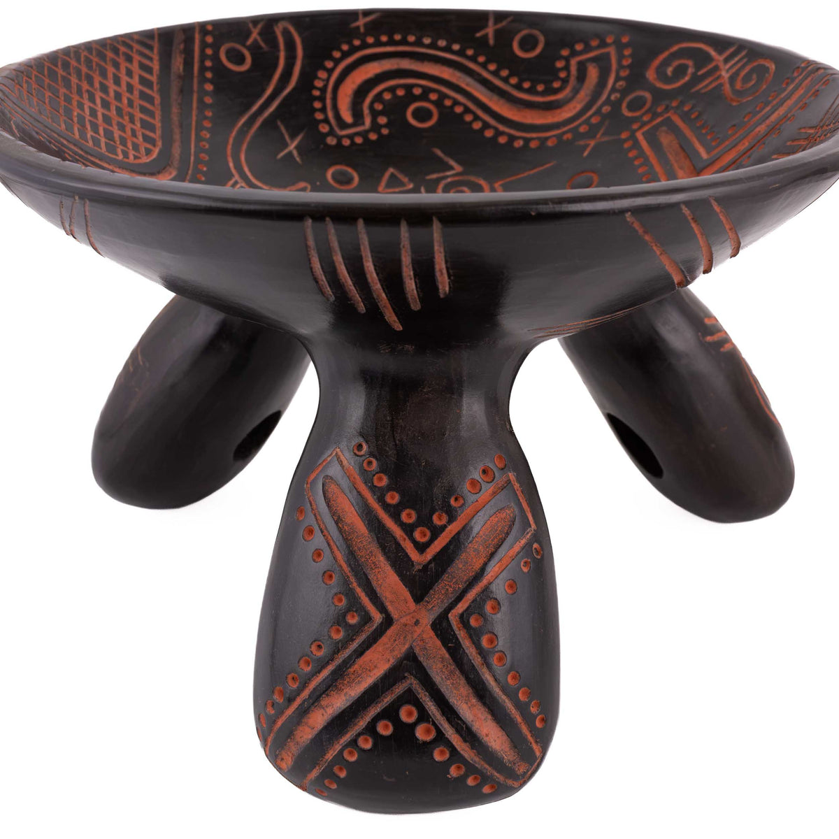 Zinapécuaro Petroglyphs-Inspired Tripod Ceramic Bowl