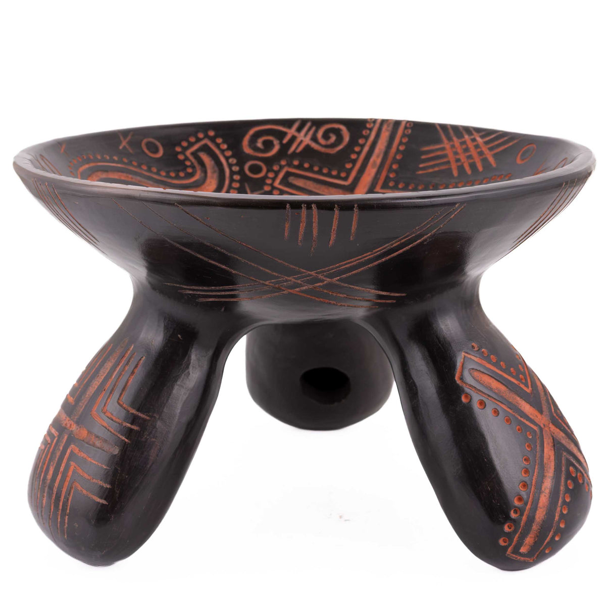 Zinapécuaro Petroglyphs-Inspired Tripod Ceramic Bowl