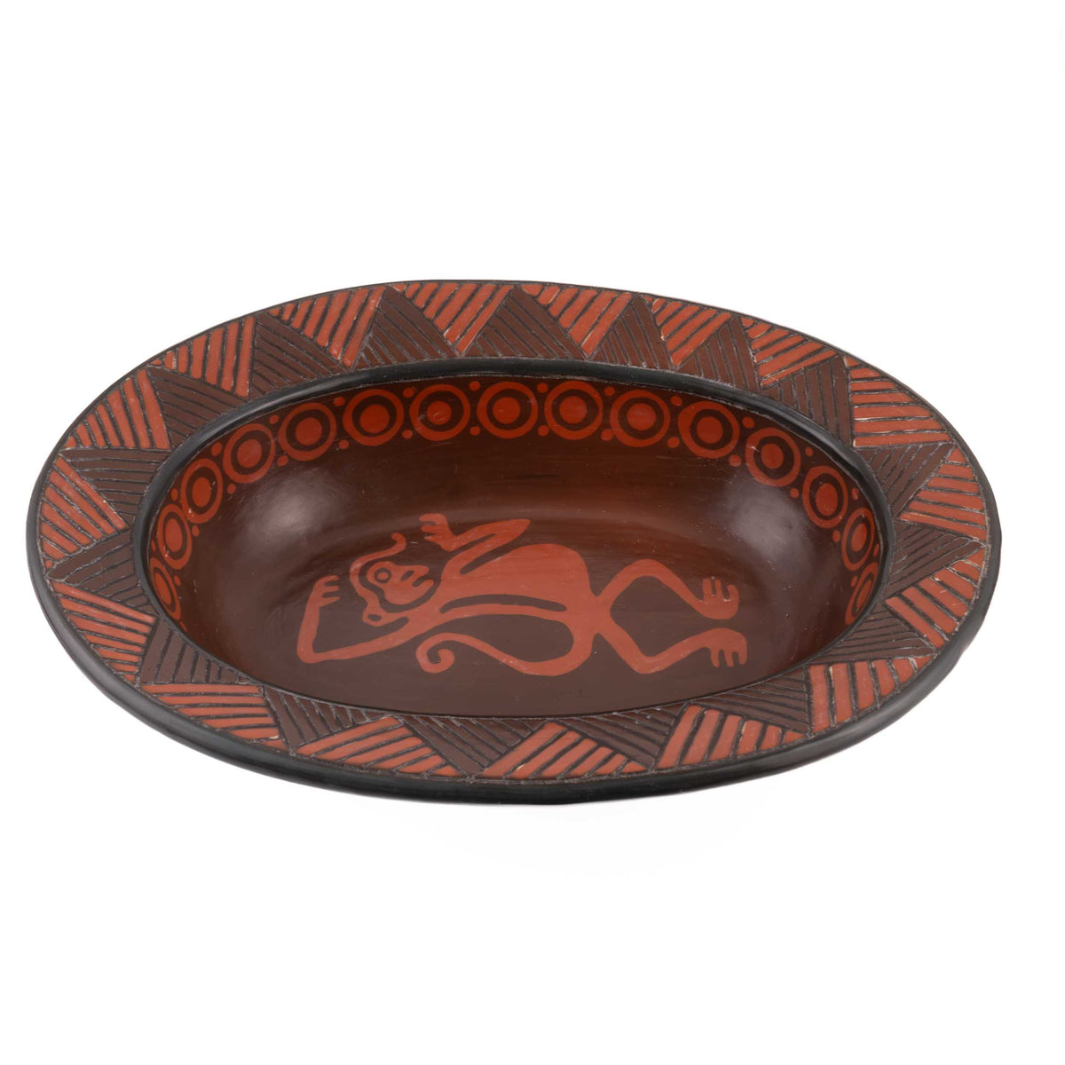 Zinapécuaro Monkey Negative Imprint Ceramic Platter