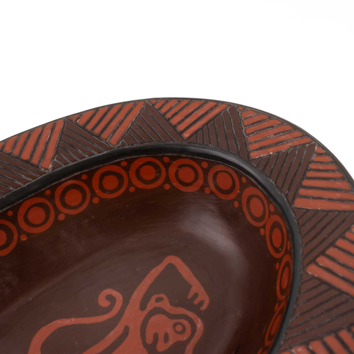 Zinapécuaro Monkey Negative Imprint Ceramic Platter