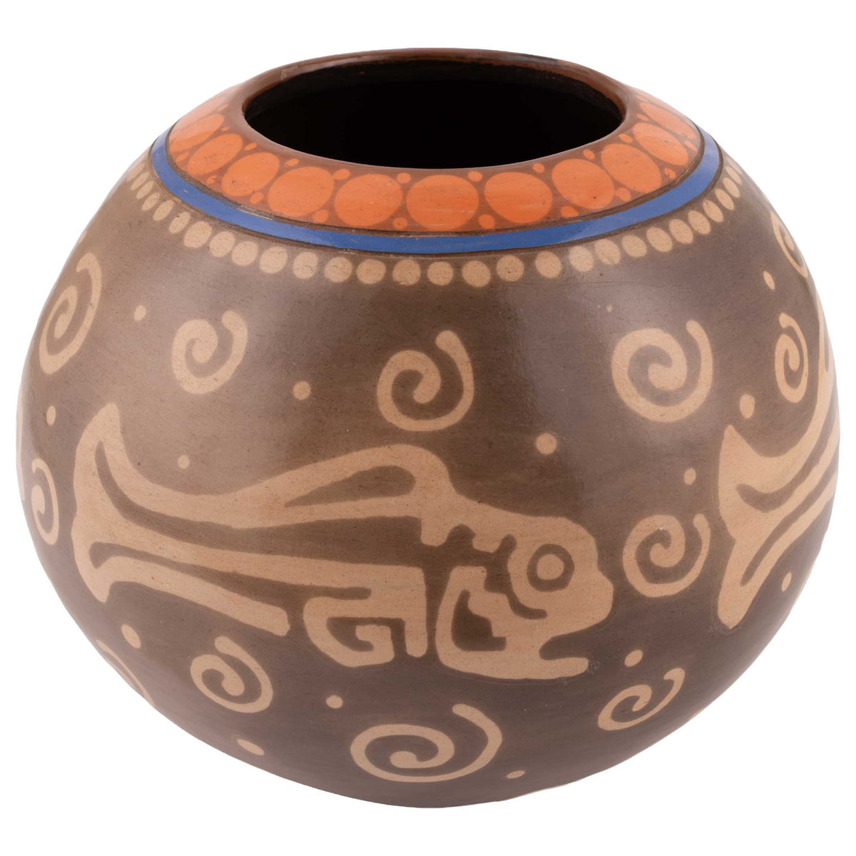 Zinapécuaro Volar Hand-Painted Ceramic Vase