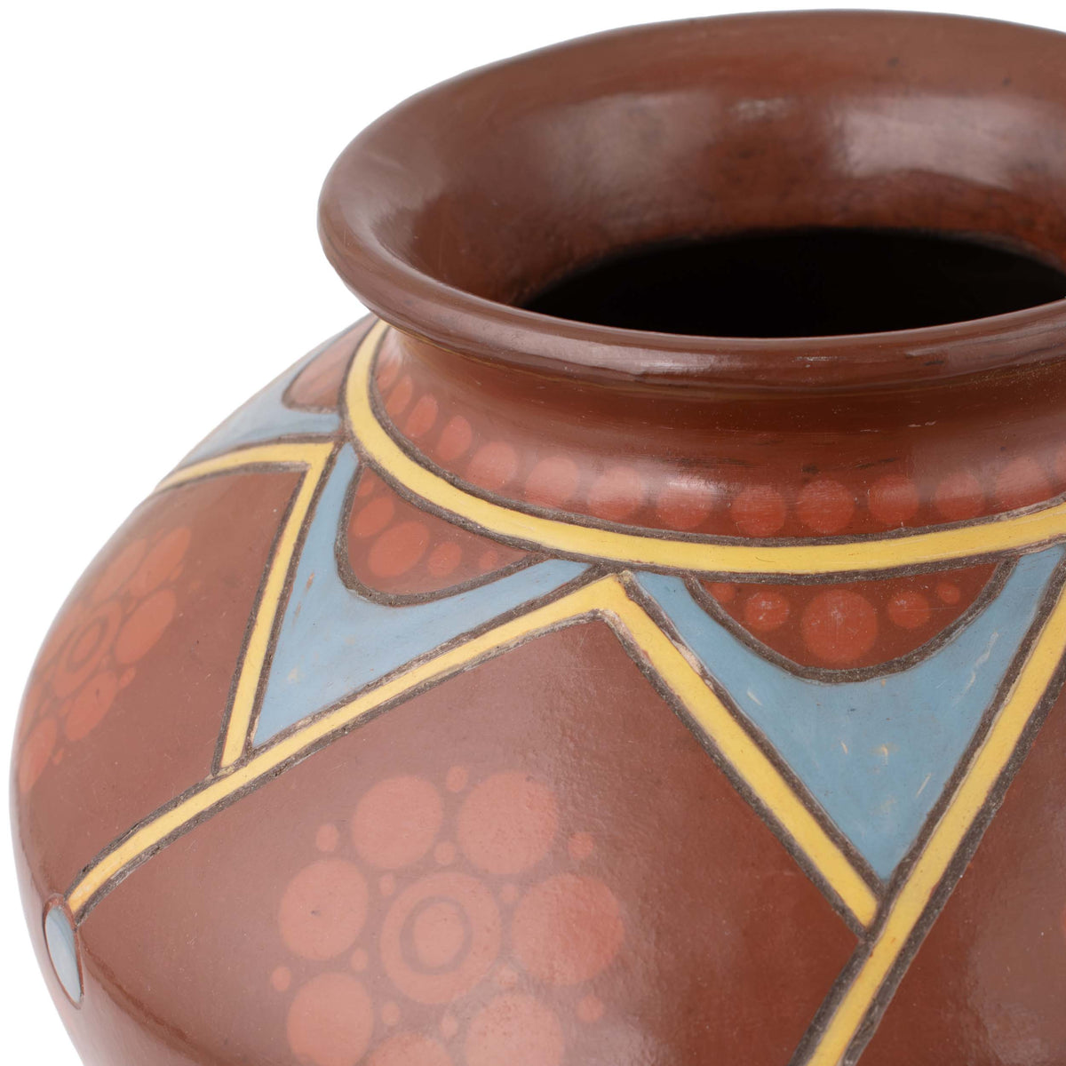 Zinapécuaro Lodo Rojo Hand-Painted Ceramic Vase