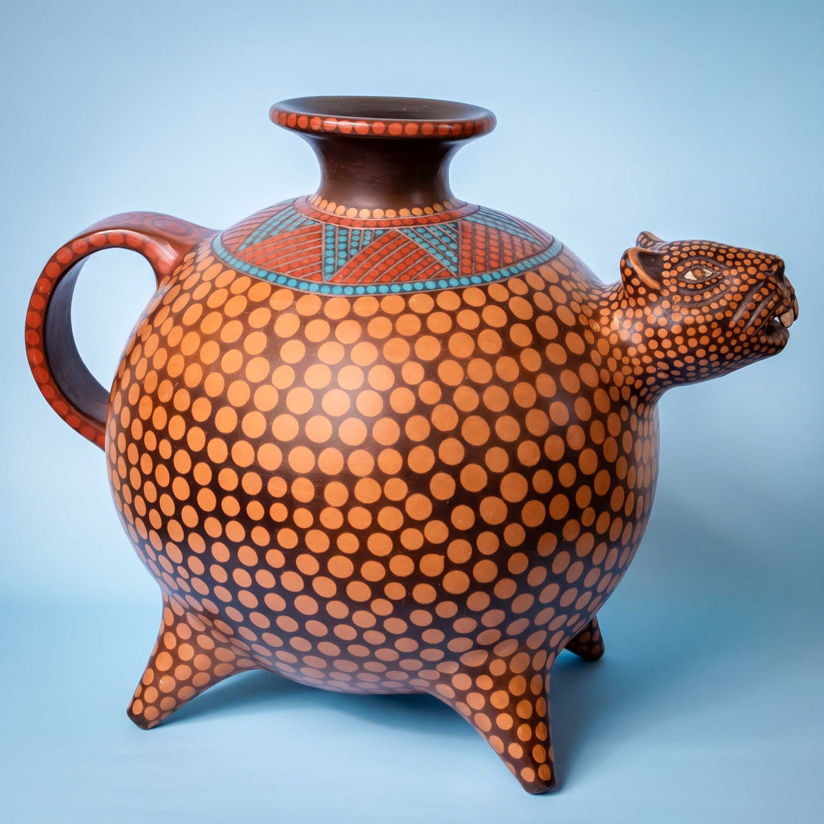Zinapécuaro Large Jaguar Ceramic Vase