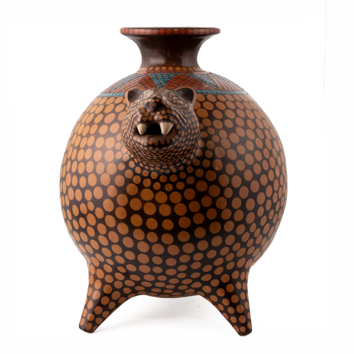 Zinapécuaro Large Jaguar Ceramic Vase