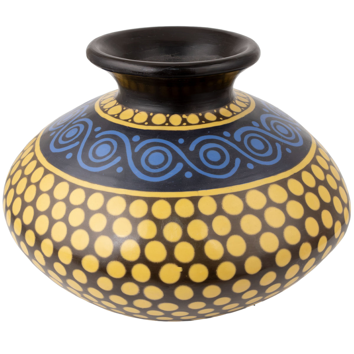 Zinapécuaro Spiral Dotted Negative Imprint Ceramic Vase