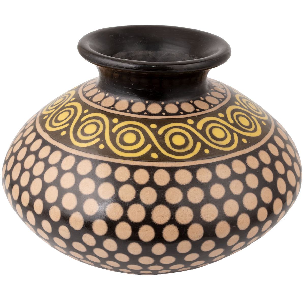 Zinapécuaro Spiral Dotted Negative Imprint Ceramic Vase