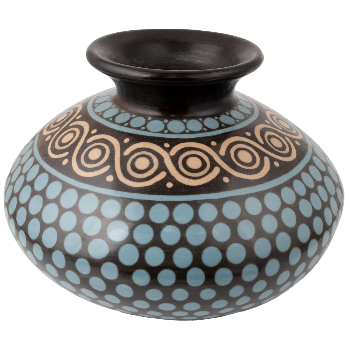 Zinapécuaro Spiral Dotted Negative Imprint Ceramic Vase