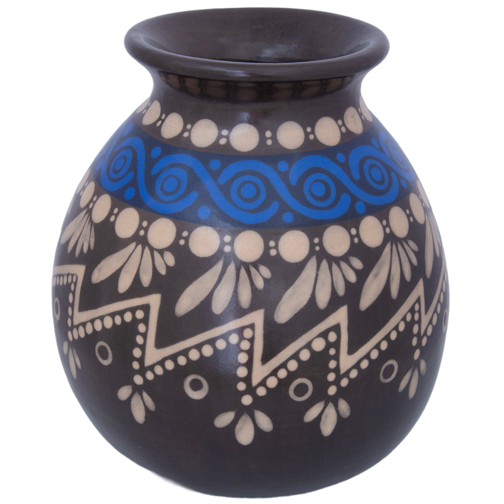 Zinapécuaro Flores Hand-Painted Ceramic Vase
