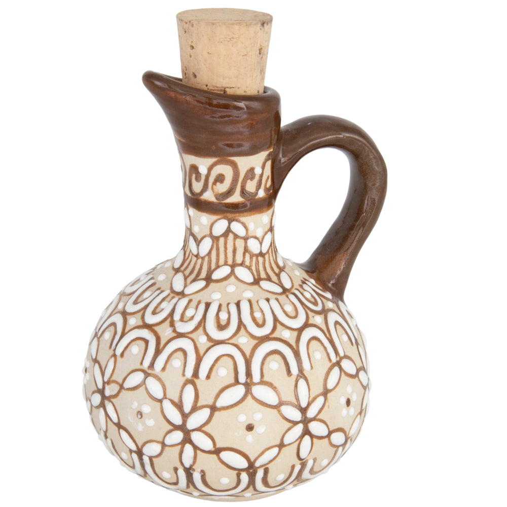 Coyoacán Hand-Painted Ceramic Oil Cruet-Chocolate